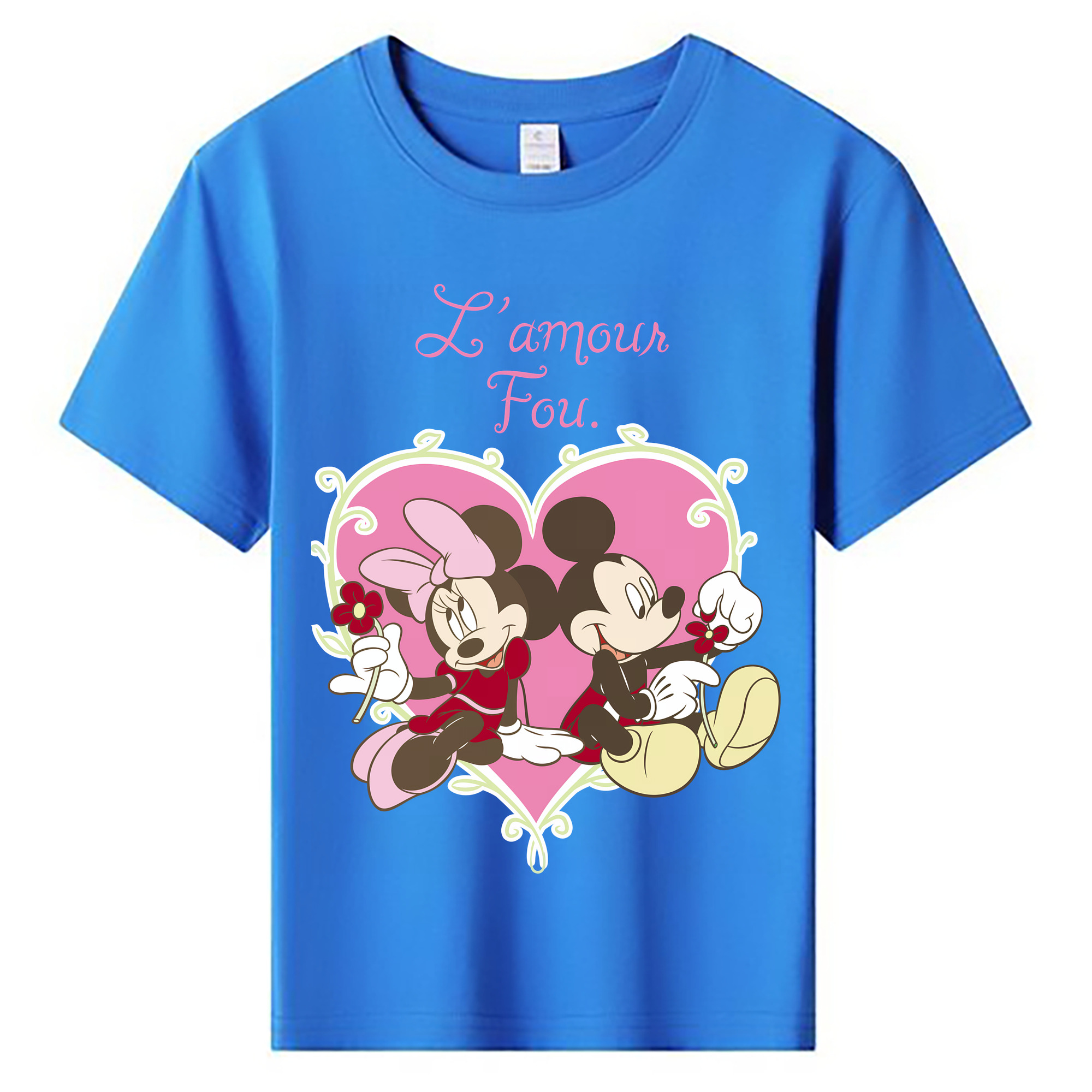 ミッキーマウス Mickey Mouse 綿100％キッズTシャツ（フロントプリント）